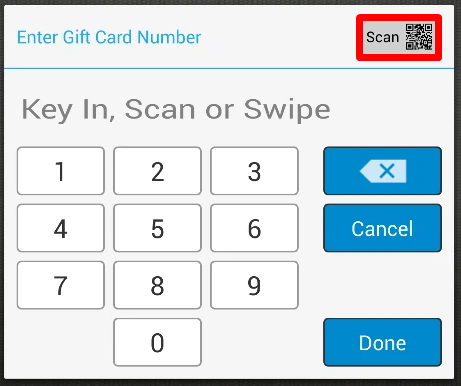 QR Code scan pop-up on Toast