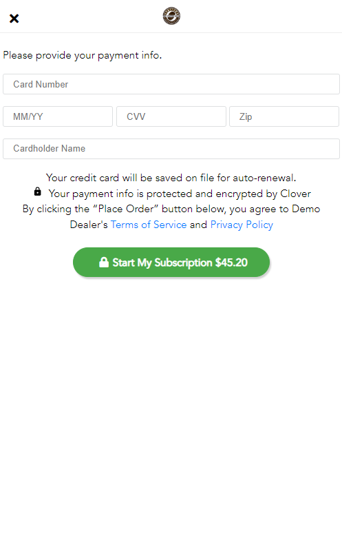 Payment information