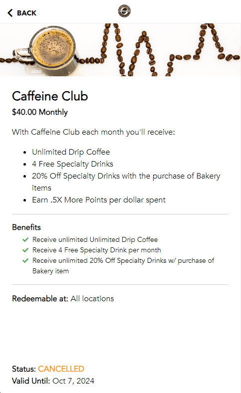 Canceled membership view