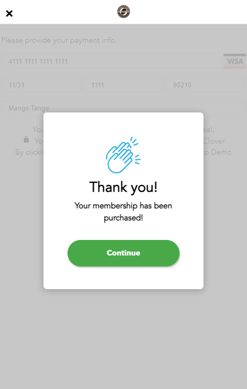 Confirmation screen