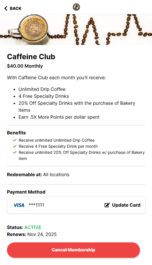 Update payment method